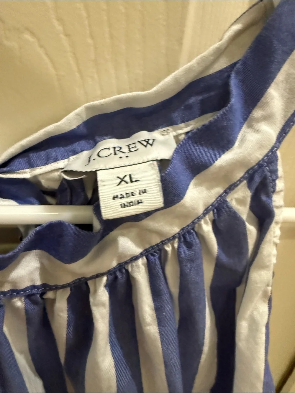 J. Crew Blue and White Striped Sleeveless Halter top
